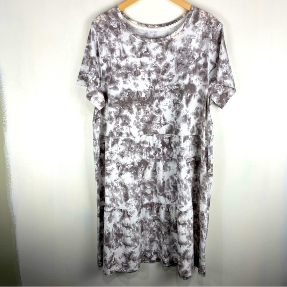 Koolaburra By Ugg BOHO Tie‎ Dye Tiered Flowy Babydoll Mini Dress Size Large - Picture 1 of 6